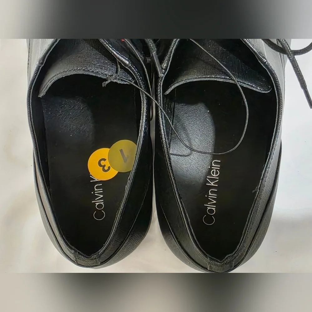 Calvin Klein Benton 2 Textured 7Black Oxford Shoes Mens Size 13